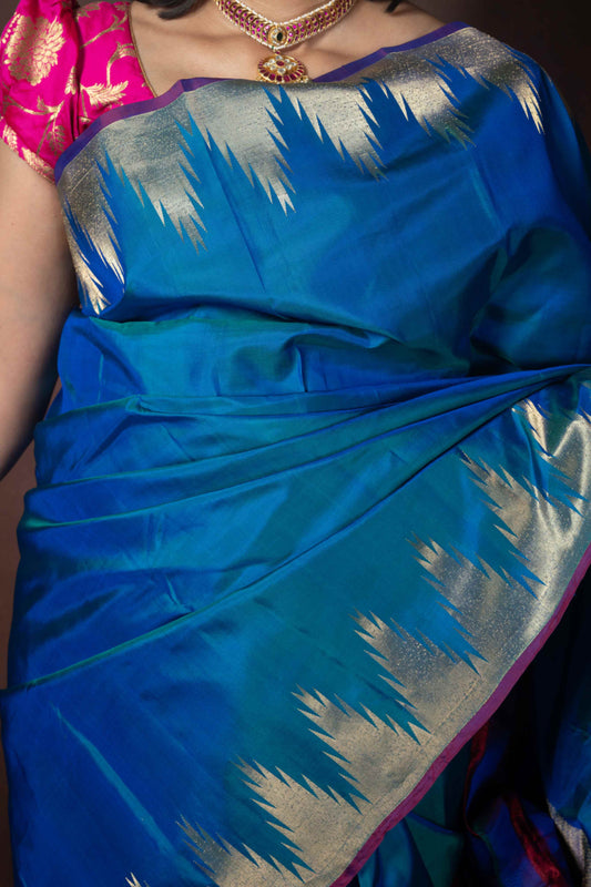 Peacock Blue Saree