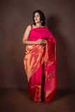 Pink Korvai Weave Silk Saree