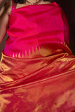 Pink Korvai Weave Silk Saree