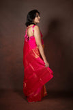 Pink Korvai Weave Silk Saree