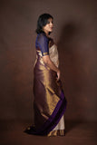 Off White Traditional Kanchipuram Silk Saree