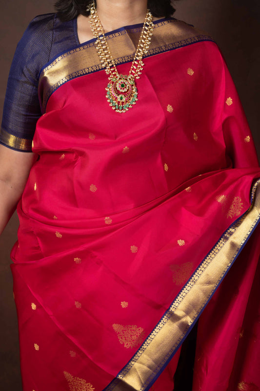 Pink silk saree