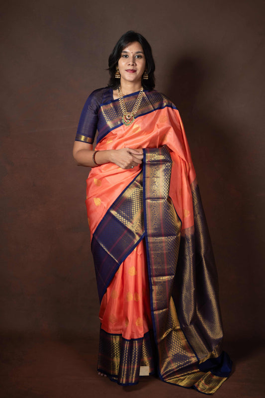 Peach Colour Silk Saree