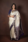 Pearl White Silk Saree