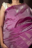 Lavender and purple kanjivaram silk saree