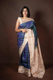 Blue retta pettu pure silk saree