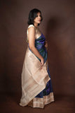 Blue retta pettu pure silk saree