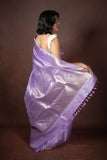 Lilac lavender pure silk saree