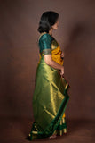 Yellow retta pettu pure silk saree