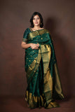 Dark Green Kanjivaram Silk Saree