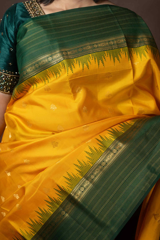 Mustard Kanjivaram Silk Saree