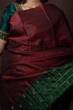 Maroon and Green Combination Silk Saree