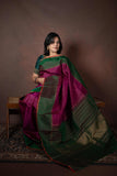 Purple retta pettu pure silk saree