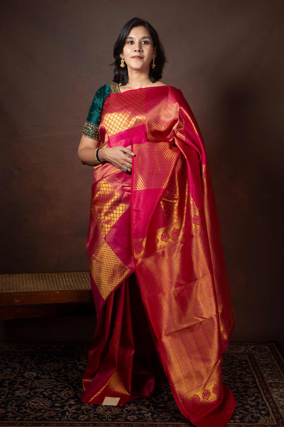 Pink Borderless Silk Saree