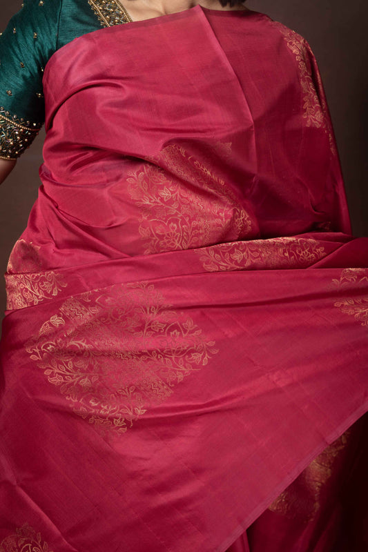 Plum Kanjivaram Silk Saree