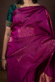 Plain purple silk saree