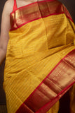 Yellow and Red Pattu Saree