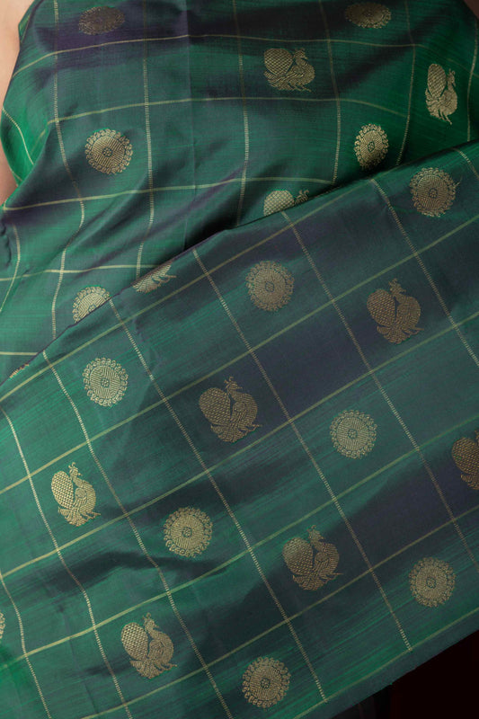 Green And Red Pure Silk Saree