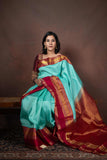 Pastel Blue Pattu Saree