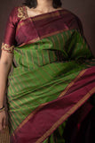 Green and Maroon Silk Saree