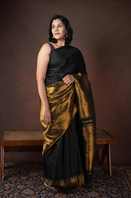 Black Kanjivaram Saree