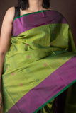 Moss Green Pure Silk Saree