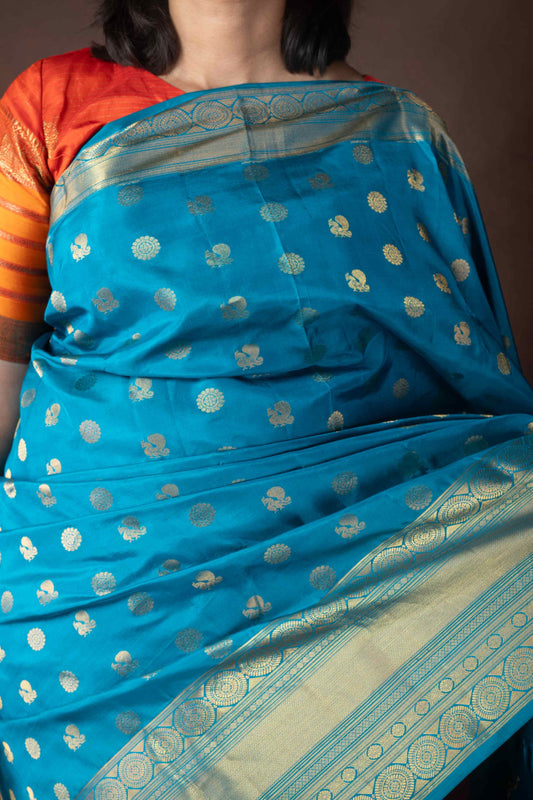 Blue Kanchipuram Saree