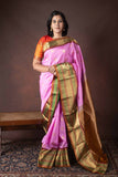 Rose Pink Pure Silk Saree