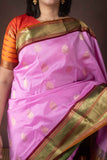 Rose Pink Pure Silk Saree