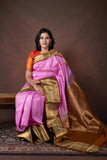 Rose Pink Pure Silk Saree