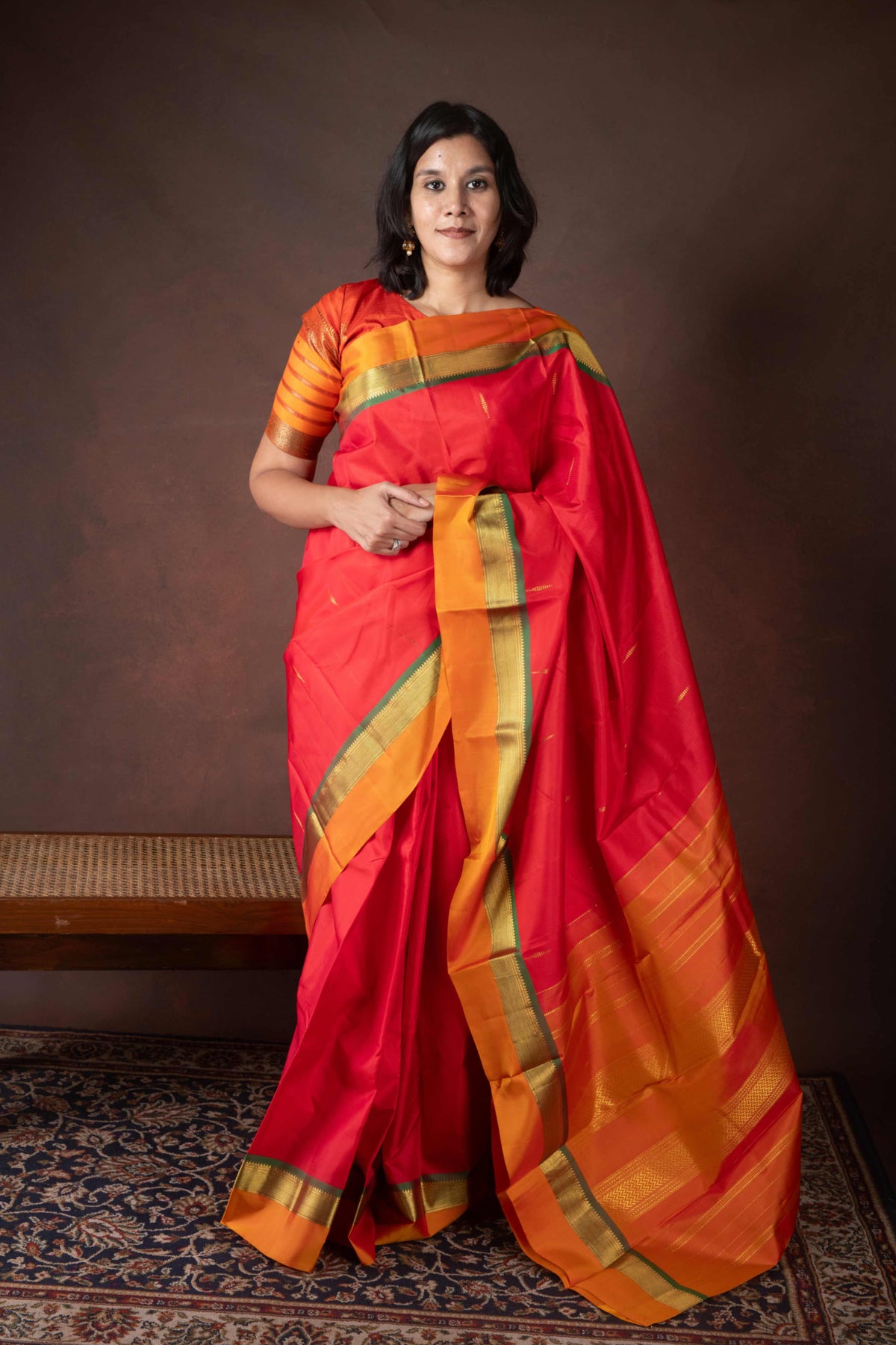 Red silk saree