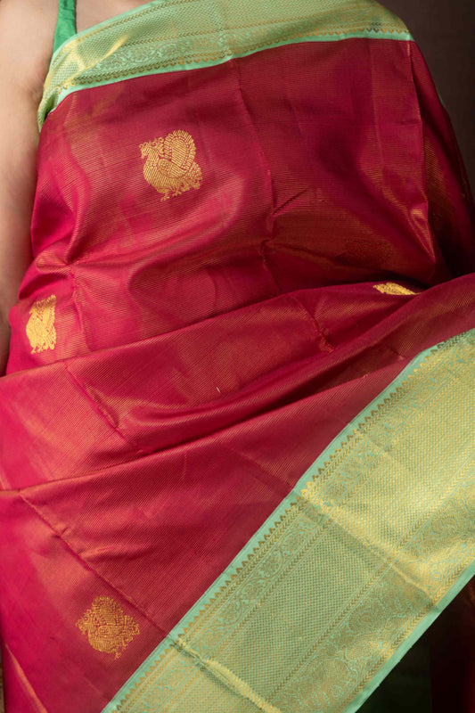 Red pure silk saree