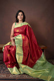 Red pure silk saree
