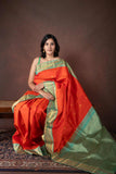 Orange pattu saree