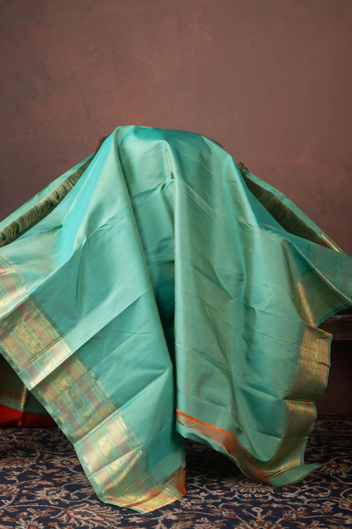 Orange Pure Kanchipuram Silk Saree