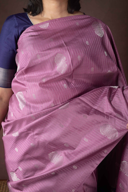 Onion mauve silk saree