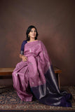 Onion mauve silk saree