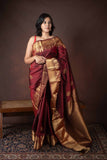 Maroon Pattu Saree