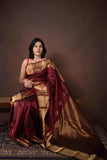 Maroon Pattu Saree