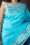 Pastel Blue Kanchipuram Silk Saree