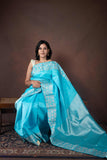 Pastel Blue Kanchipuram Silk Saree