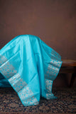 Pastel Blue Kanchipuram Silk Saree