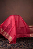 Peachish Pink Silk Saree