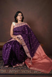 Purple pure silk saree