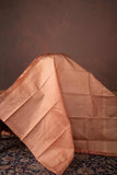 Orange and wine maroon pure silk saree