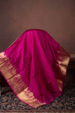 Magenta Pink Pure Silk Saree