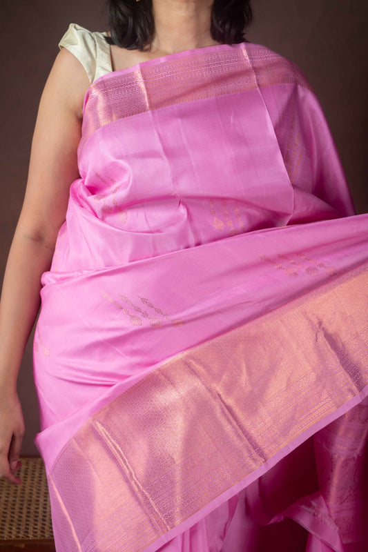 Pastel Pink Butta Silk Saree