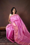 Pastel Pink Butta Silk Saree