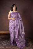 Lavender pure silk saree