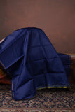 Rust and navyblue silk saree